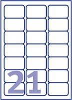Etiket Avery L7060-20 63.5x38.1mm polyester wit 420 stuks-2