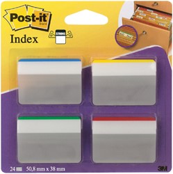 Indextabs Post-it 686A1 38x50.8mm strong gebogen assorti 24 tabs