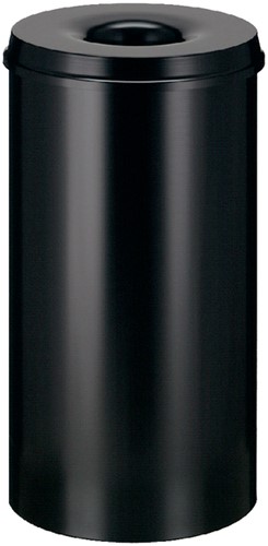 Papierbak met vlamdover Vepabins 50liter 33.5cm zwart-3