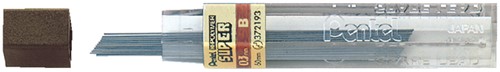 Potloodstift Pentel B 0.3mm zwart koker à 12 stuks