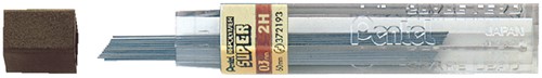 Potloodstift Pentel 2H 0.3mm zwart koker à 12 stuks