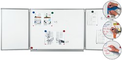 Whiteboard Triptiek 90x120cm + 2x 90x60cm magnetisch emaille