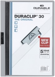 Klemmap Durable Duraclip A4 3mm 30 vellen grijs