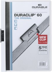 Klemmap Durable Duraclip A4 6mm 60 vellen wit