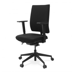 Viasit Lineo bureaustoel, bekleding Xtreme zwart 10/1020, inclusief zitdiepte verstelling met keuze uit gestofferde rug of netrug