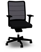Solium bureaustoel met netrug, voorzien van zitdiepte- en zitneigverstelling