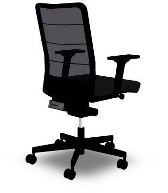 Solium bureaustoel met netrug, voorzien van zitdiepte- en zitneigverstelling-3