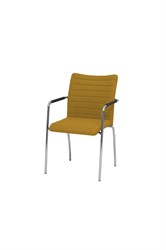 Huislijn bezoekersstoel Alfa, hoge rug, geheel gestoffeerd, onderstel in 4-poots met viltdoppen