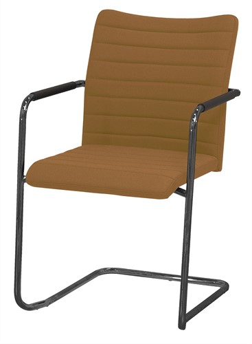 Huislijn bezoekersstoel Alfa, hoge rug, geheel gestoffeerd, onderstel in sledeframe met viltdoppen-2