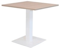Huislijn kolom tafel vierkant 80x80cm, vierkante voet 50x50cm, vaste hoogte 75cm