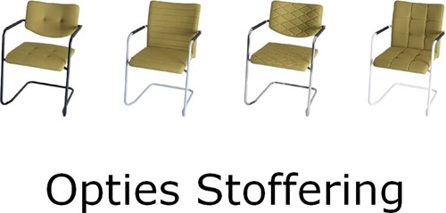 Huislijn bezoekersstoel Alfa, hoge rug, geheel gestoffeerd, onderstel in sledeframe met viltdoppen-3