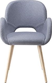 Bliss 02 stoel, 4-poots essenhout onderstel en zitschaal volledig in 2 kleuren gestoffeerd