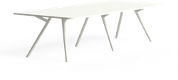 Bridge vergadertafel recht met afgeronde hoeken, ronde poten Ø50 mm, vaste hoogte 75 cm