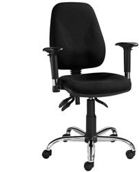 Otto's VD bureaustoel AST rug en zitting gestoffeerd in zwart, onderstel chroom