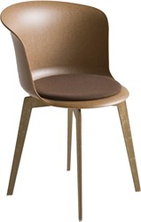 Stoel Capice eco, draaibare 4-poots stoel met opdekstoffering. Gemaakt van houtpulp in combinatie met technopolymeer bestellen per 4 stuks