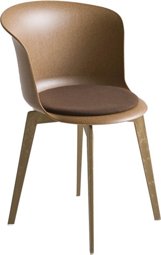 Stoel Capice eco, draaibare 4-poots stoel met opdekstoffering. Gemaakt van houtpulp in combinatie met technopolymeer - Fidivi king 1008 bestellen per 4 stuks