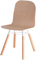 Carvi bezoekersstoel met 4-poots houten frame en kuip in laminaat