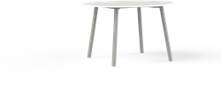 Huislijn Corner tafel rond, op 4-poots metalen frame Ø 5 cm, 75 cm hoog.