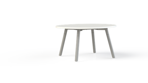 Huislijn Corner bijzettafel rond Ø 60 cm, op 4-poots massief beuken frame Ø 3,8 cm, hoogte 42 cm, inclusief viltdoppen. - eiken licht - Beuken naturel - zwart