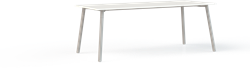 Huislijn Corner tafel recht, blad met rechte hoeken, op 4-poots metalen frame Ø 3,8 cm, 75 cm hoog.