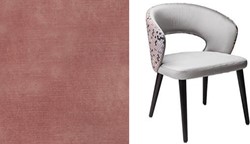 Darford Open AC stoel, onderstel massief beukenhout 4-poots mat zwart, rug en zitting gestoffeerd in blur 166 blossom