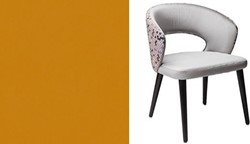 Darford Open AC stoel, onderstel massief beukenhout 4-poot in zwart, rug en zitting gestoffeerd in orange Cozy 116