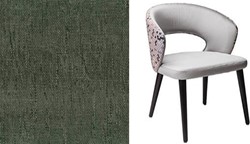 Darford Open AC stoel, onderstel massief beukenhout 4-poots industrieel/donkergrijs, rug en zitting gestoffeerd in dark olive Spot 048