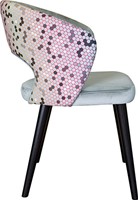 Darford Open AC stoel, onderstel massief beukenhout 4-poot in zwart, rug en zitting gestoffeerd in orange Cozy 116-2
