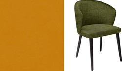 Darford AC stoel, onderstel massief beukenhout 4-poots mat zwart, rug en zitting gestoffeerd in orange Cozy 116