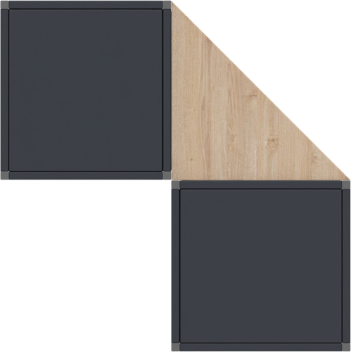 Huislijn Flexwall hoekblad, per stuk, koppelbaar, kleur wit, vorm driehoek.-2