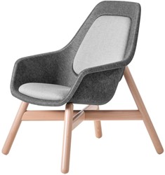 Felt Relax Fauteuil laag met houten 4-poots frame