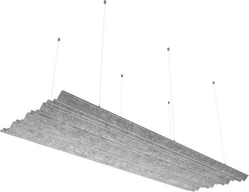 Feltouch Make Up Divider Quatro, 180 x 24 cm, voetplaat 108 x 31,5 cm. - Naturel as grijs FLT04