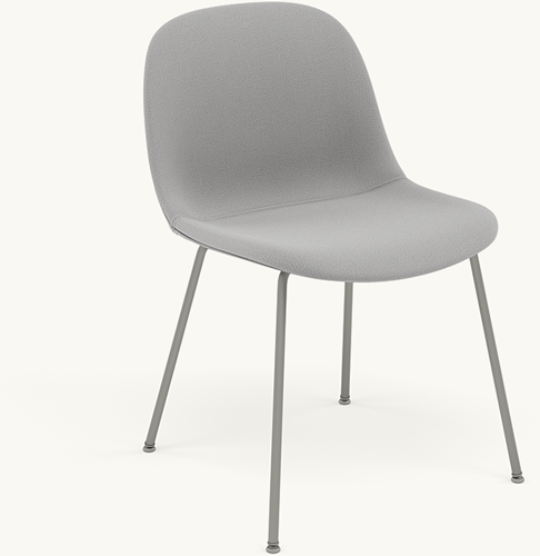 Stoel Fiber Side Chair, tube onderstel. Onderstel grijs en stoffering Steelcut, kleur n.t.b.