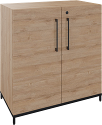 Flexwall draaideurkast 2 OH, op metalen 4-poots sokkel, 80 br x 85 hg x 43 dp, met 2x draaideur, standaard met softclose systeem en handgrepen.
