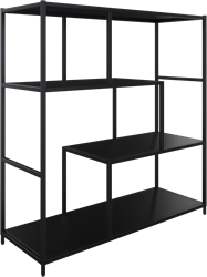 Flexwall frame 124hg x 119br x 43cm dp, indeling 4-vaks inclusief 4 legborden asymetrisch