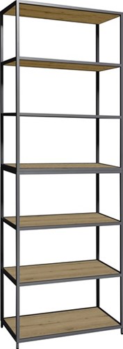 Flexwall frame 244 hg x 80 br x 43 dp, indeling 6-vaks en inclusief 7 legborden
