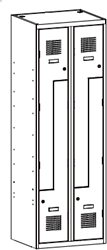 Garderobekast, lockers 30cm breed, standaard 1-punts cilinderslot, voorzien van sokkel 14cm, in kleur wit. 