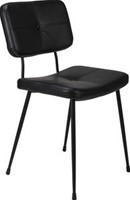 Gerlin stoel, onderstel 4-poots staal mat zwart, rug en zitting omgestoffeerd.-2
