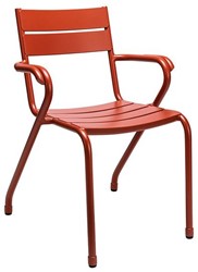 Girola 4-poots stoel, zitting en rug aluminium
