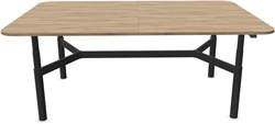 HALO bespreektafel, elektrisch verstelbaar 65 - 130cm, blad melamine 25 mm met afgeronde hoeken. 