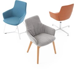Deberenn Hendrix mini, lage rug, 4-teens aluminium kruisvoet, vaste hoogte en draaibaar.