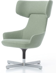 Huislijn fauteuil Hendrix met hoge rug en 4 teens draaibare kruisvoet