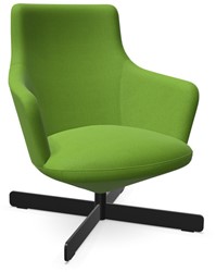 DeBerenn Hendrix XL armstoel, lage rug en 4-teens draaibare kruisvoet