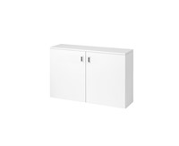 HomeFit© ergonomisch zit/sta bureau opgeborgen in een kastje. Elektrisch verstelbaar 68-118cm - wit 