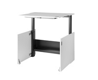 HomeFit© ergonomisch zit/sta bureau opgeborgen in een kastje. Elektrisch verstelbaar 68-118cm - wit -3