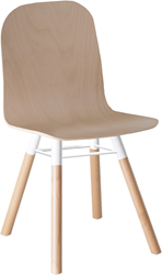 Carvi bezoekersstoel houten 4-poots, metalen frame en kuip hout.