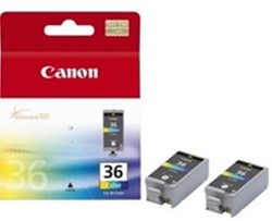 Canon CLI-36 inktcartridge 2 stuk(s) Origineel Zwart, Cyaan, Magenta, Geel