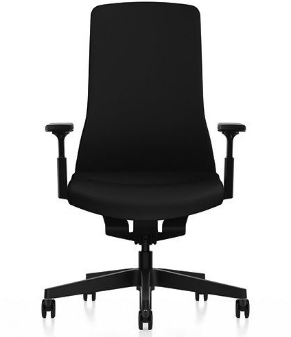 Bureaustoel Interstuhl PUREis3 PU113 compleet zwart met zwarte bekleding zitting en rug MH0, 3D armleggers en zachte wielen-2