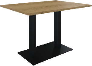 Huislijn kolom tafel,  dubbele kolom, vaste hoogte 75cm.