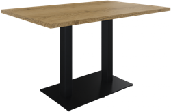 Kolom tafel recht , 2 x vierkante kolom op rechthoekige voet, hoogte 75 cm